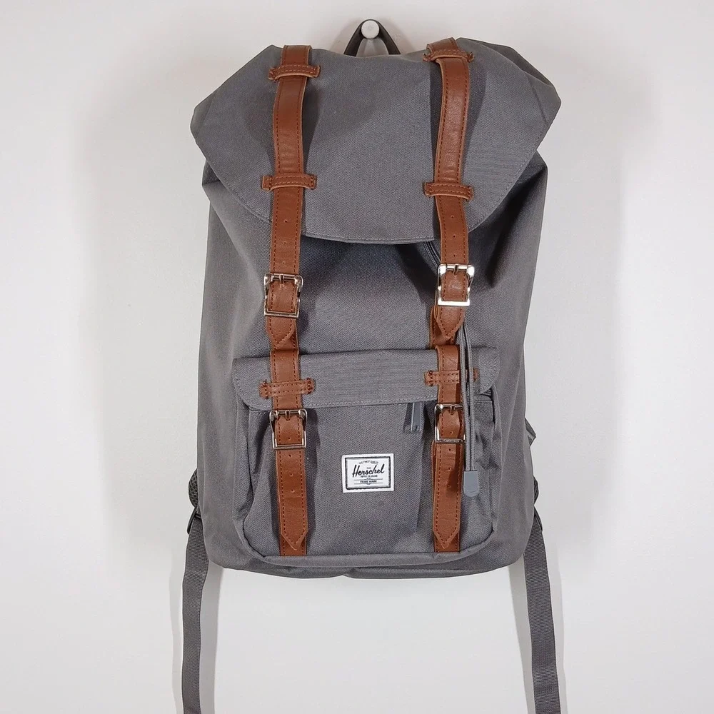 Herschel Supply Co. Little America Backpack Gray Brown Laptop Travel Book Bag